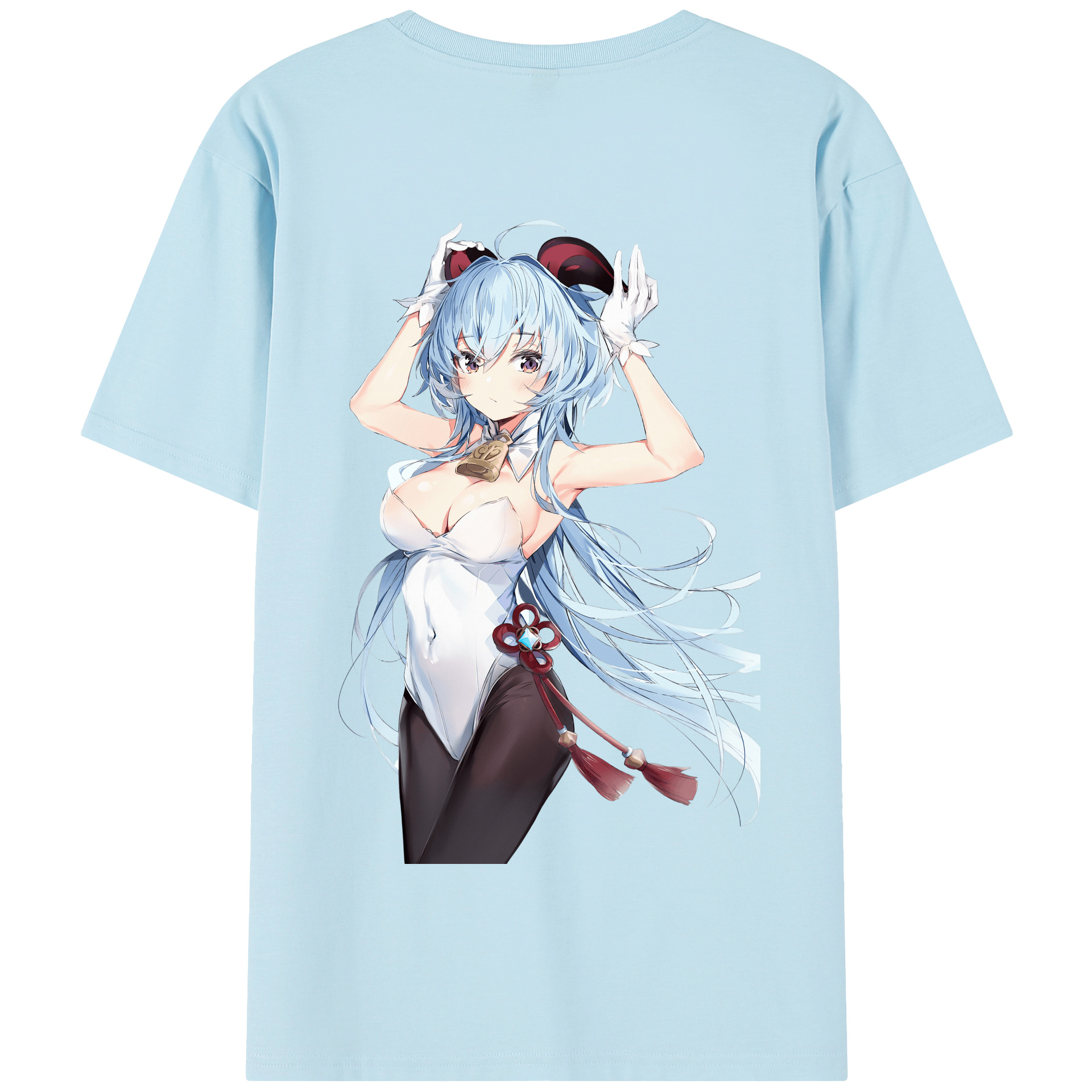 げんし神 甘雨 かんう genshin Ganyu 綿100％半袖Tシャツ（背面プリント）